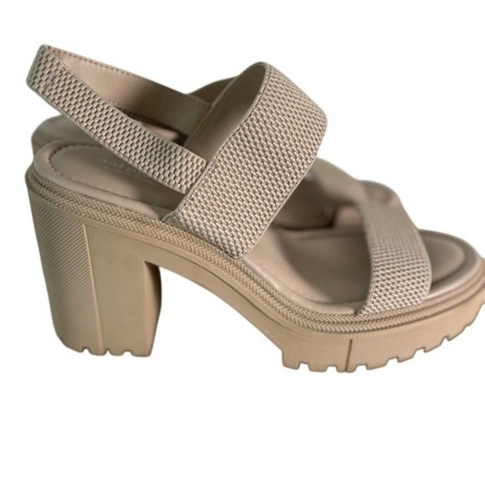 Steve Madden 90s Chunky Mod Neutral Platform Block Heel Dress Sandals Size 10 - Picture 4 of 8